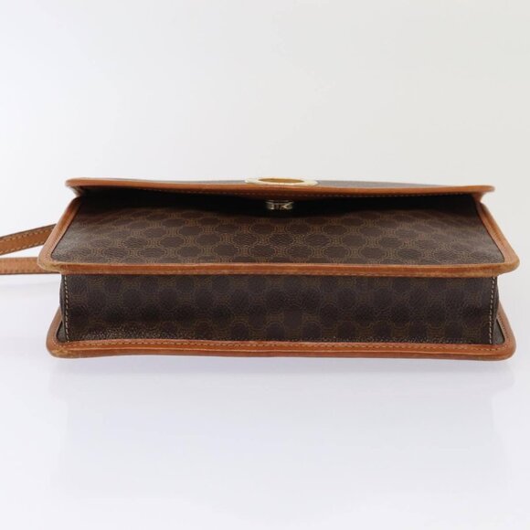 CELINE Macadam Canvas Shoulder Bag PVC Leather Brown Auth - Picture 5 of 15